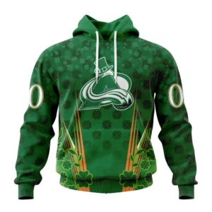 Hoodie NHL Colorado Avalanche Special Design For St. Patrick&apos;s Day St2402 QTNHL080524A1162HD