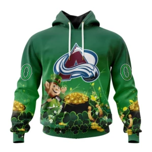 Hoodie NHL Colorado Avalanche Special Design For St. Patrick&apos;s Day St2403 QTNHL080524A912HD