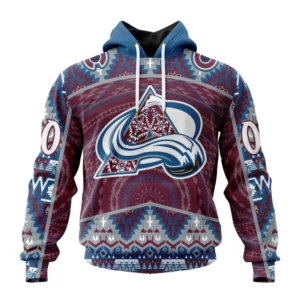 Hoodie NHL Colorado Avalanche Special Design With Native Pattern St2303 QTNHL080524A1334HD