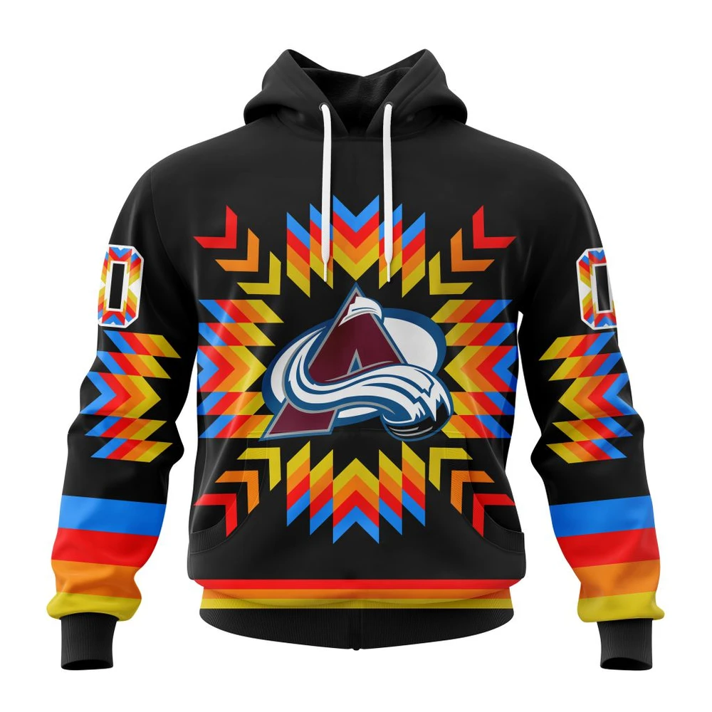 Hoodie NHL Colorado Avalanche Special Design With Native Pattern St2306 QTNHL080524A1038HD