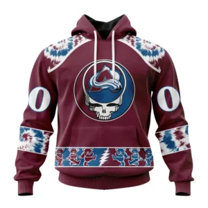 Hoodie NHL Colorado Avalanche Special Grateful Dead Design St2301 QTNHL080524A32HD