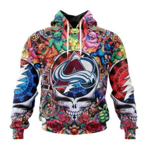 Hoodie NHL Colorado Avalanche Special Grateful Dead Design St2304 QTNHL080524A233HD