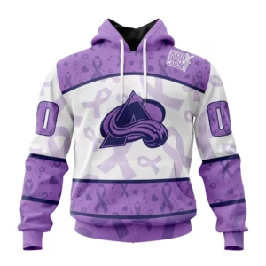 Hoodie NHL Colorado Avalanche Special Lavender Fight Cancer St2201 QTNHL080524A3112HD