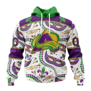 Hoodie NHL Colorado Avalanche Special Mardi Gras Design St2401 QTNHL080524A750HD