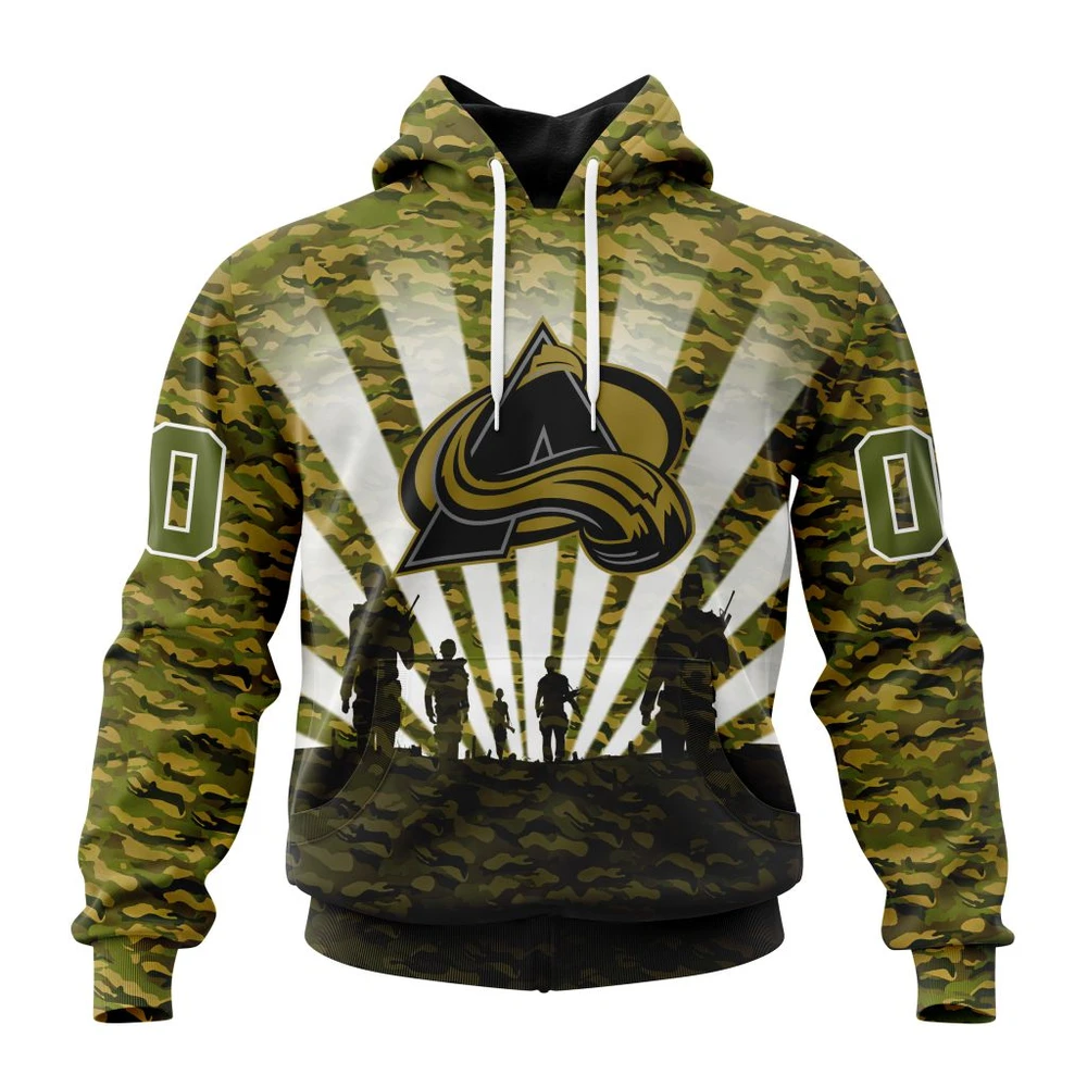 Hoodie NHL Colorado Avalanche Special Military Camo Kits For Veterans Day And Rememberance Day St2201 QTNHL080524A3488HD