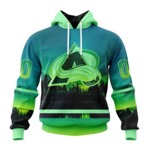 Hoodie NHL Colorado Avalanche Special Northern Lights Design St2302 QTNHL080524A193HD