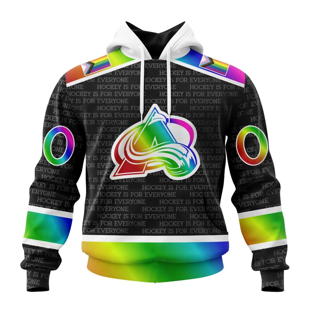 Hoodie NHL Colorado Avalanche Special Pride Design Hockey Is For Everyone QTNHL080524A2721HD
