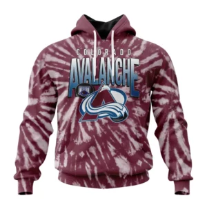 Hoodie NHL Colorado Avalanche Special Retro Vintage Tie Dye St2201 QTNHL080524A135HD