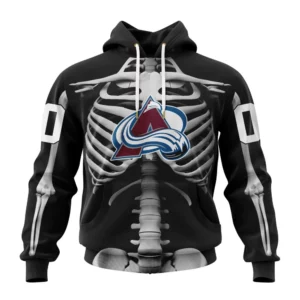Hoodie NHL Colorado Avalanche Special Skeleton Costume For Halloween St2301 QTNHL080524A2038HD