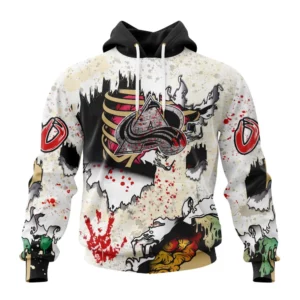 Hoodie NHL Colorado Avalanche Special Zombie Style For Halloween St2304 QTNHL080524A1980HD