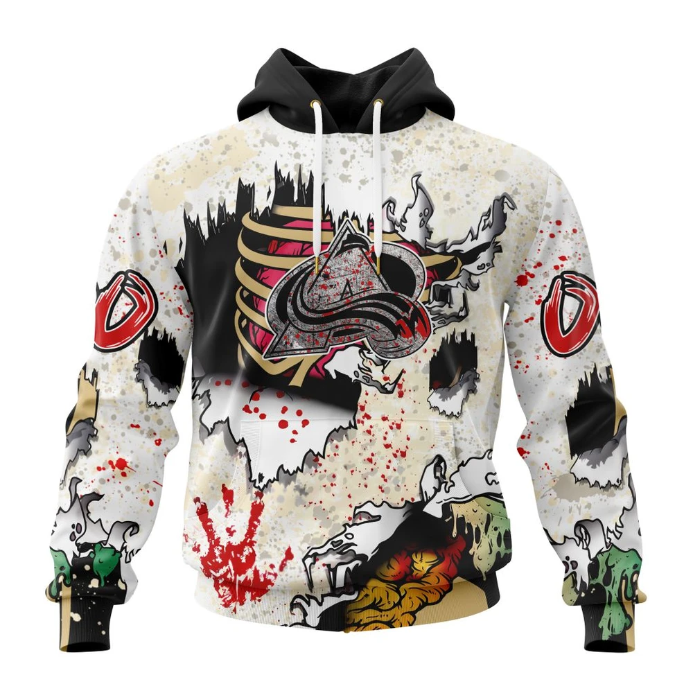 Hoodie NHL Colorado Avalanche Special Zombie Style For Halloween St2304 QTNHL080524A1980HD