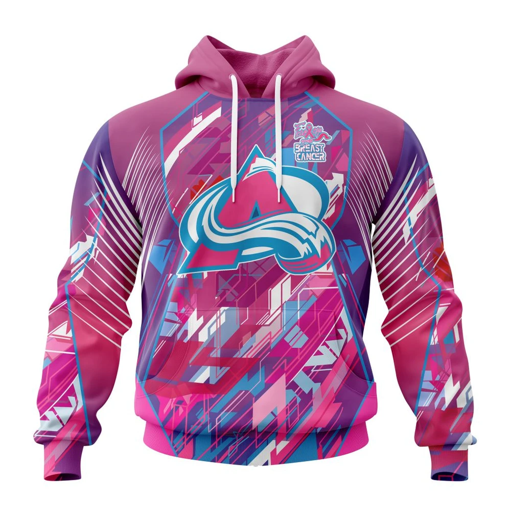 Hoodie NHL Colorado Avalanche, Specialized Design I Pink I Can! Fearless Again Breast Cancer QTNHL080524A3576HD