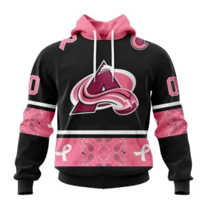 Hoodie NHL Colorado Avalanche, Specialized Design In Classic Style With Paisley! In October We Wear Pink Breast Cancer QTNHL080524A3601HD