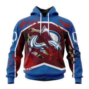 Hoodie NHL Colorado Avalanche, Specialized Design Jersey With Your Ribs For Halloween QTNHL080524A3516HD