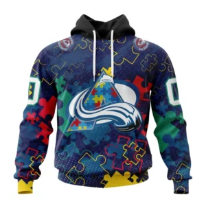 Hoodie NHL Colorado Avalanche, Specialized Fearless Aganst Autism QTNHL080524A2638HD