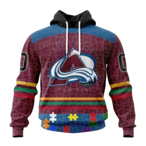 Hoodie NHL Colorado Avalanche, Specialized Fearless Aganst Autism V0122 QTNHL080524A2532HD
