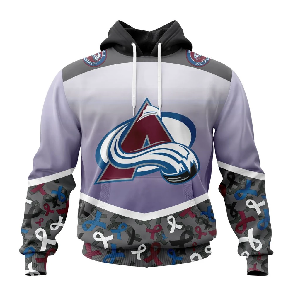 Hoodie NHL Colorado Avalanche, Specialized Sport Fights Again All Cancer V0122 QTNHL080524A3369HD