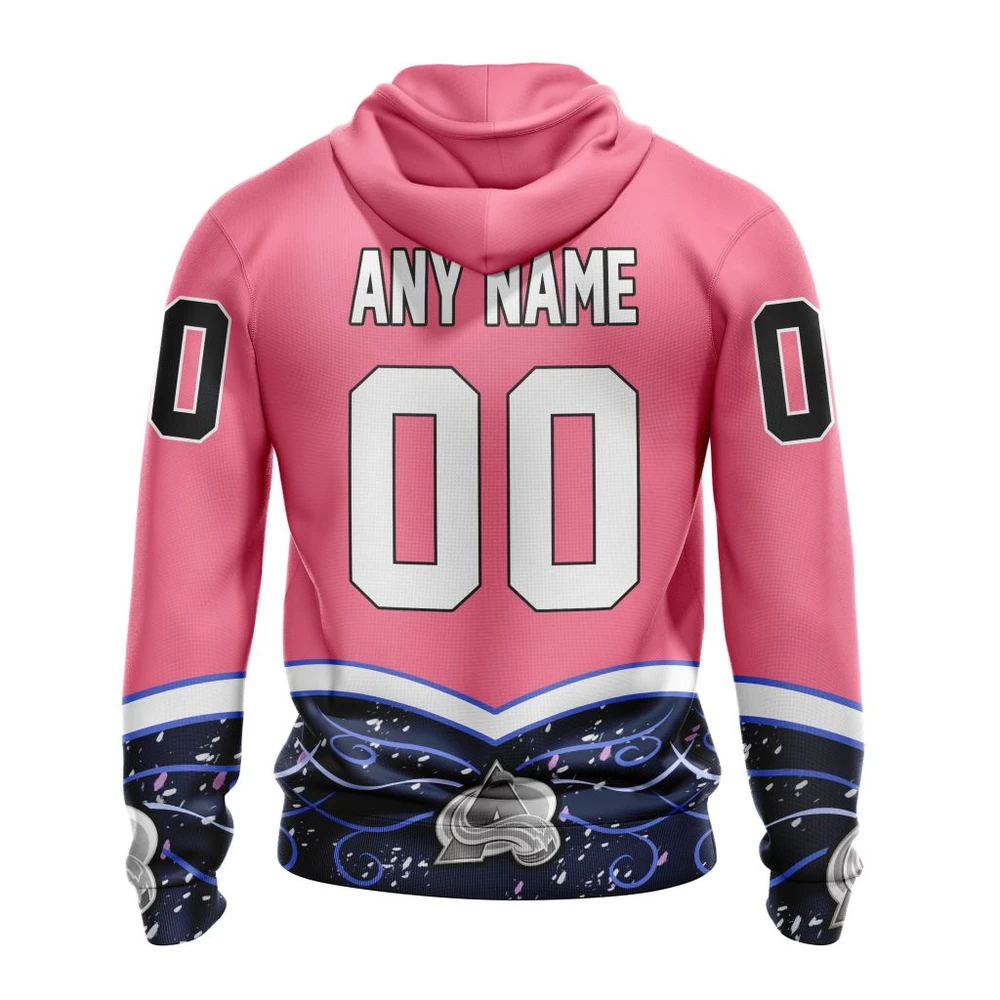 Hoodie NHL Colorado Avalanche, Specialized Unisex For Hockey Fights Cancer QTNHL080524A2836HD - Image 2