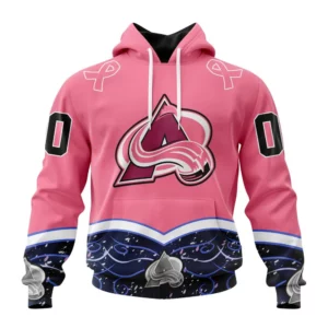 Hoodie NHL Colorado Avalanche, Specialized Unisex For Hockey Fights Cancer QTNHL080524A2836HD