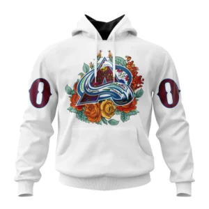 Hoodie NHL Colorado Avalanche, Specialized Unisex Kits Dia De Muertos QTNHL080524A2869HD