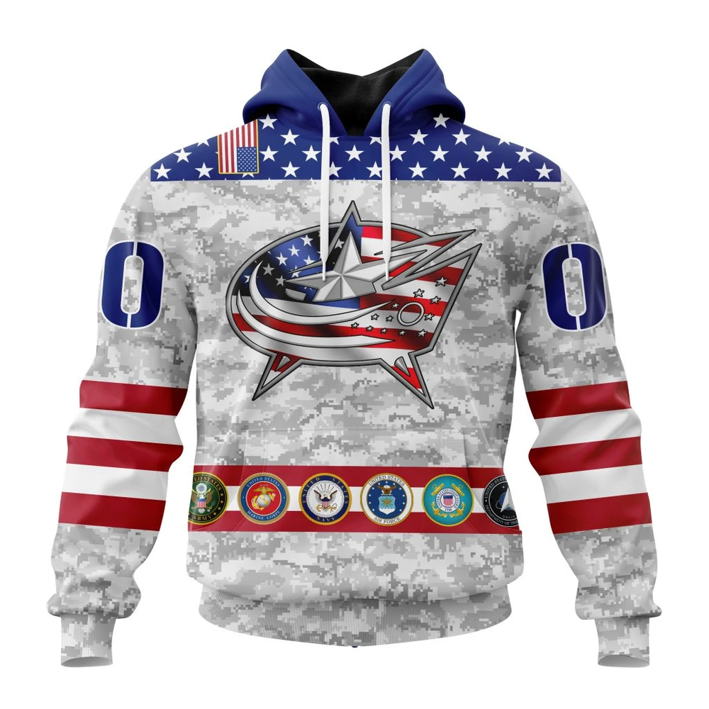 Hoodie NHL Columbus Blue Jackets Armed Forces Appreciation St2201 QTNHL080524A2775HD