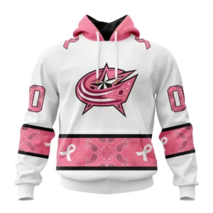 Hoodie NHL Columbus Blue Jackets In Classic Style With Paisley! In October We Wear Pink Breast Cancer QTNHL080524A1680HD