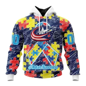 Hoodie NHL Columbus Blue Jackets Special Autism Awareness Design St2201 QTNHL080524A2484HD