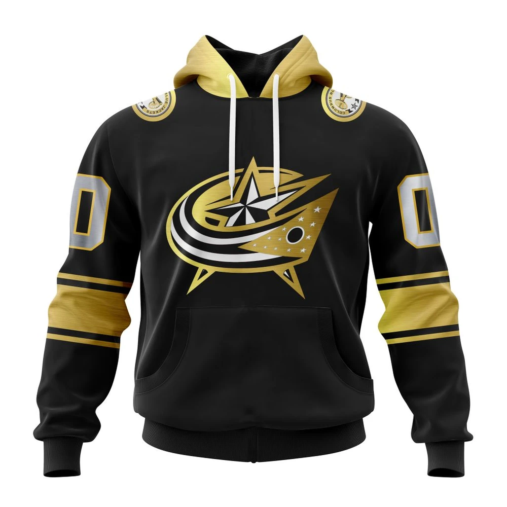 Hoodie NHL Columbus Blue Jackets Special Black And Gold Design St2401 QTNHL080524A780HD