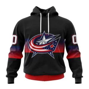 Hoodie NHL Columbus Blue Jackets Special Black And Gradient Design St2301 QTNHL080524A1417HD