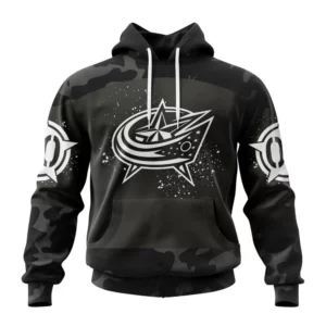 Hoodie NHL Columbus Blue Jackets Special Black Camo Design For Veterans Day St2304 QTNHL080524A1618HD