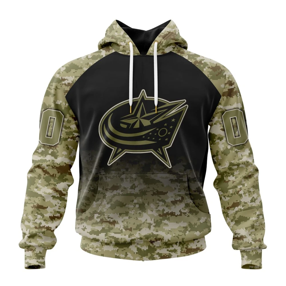 Hoodie NHL Columbus Blue Jackets Special Camo Design For Veterans Day St2302 QTNHL080524A1786HD