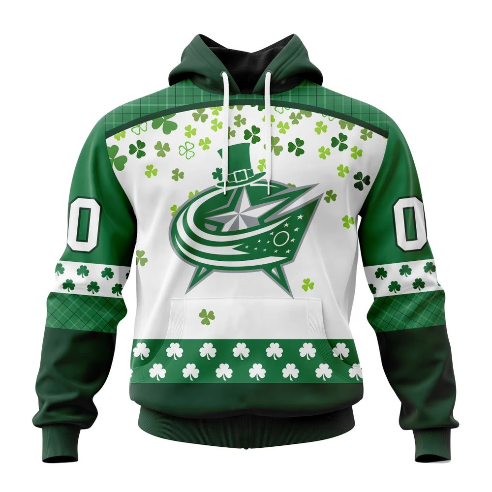 Hoodie NHL Columbus Blue Jackets Special Design For St. Patrick Day St2401 QTNHL080524A1255HD