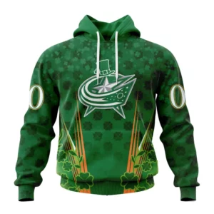 Hoodie NHL Columbus Blue Jackets Special Design For St. Patrick&apos;s Day St2402 QTNHL080524A1160HD