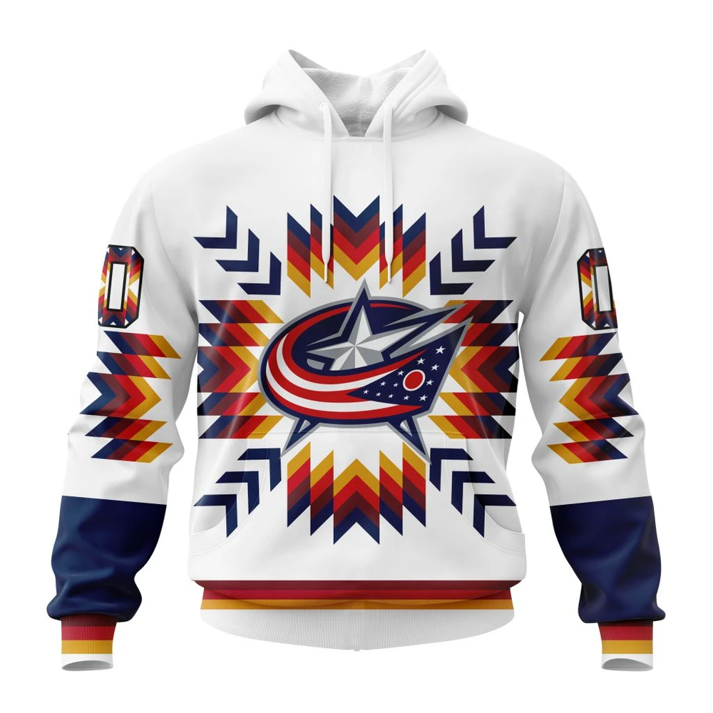 Hoodie NHL Columbus Blue Jackets Special Design With Native Pattern St2302 QTNHL080524A1589HD