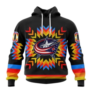 Hoodie NHL Columbus Blue Jackets Special Design With Native Pattern St2306 QTNHL080524A1036HD