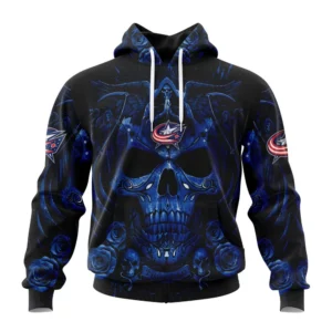 Hoodie NHL Columbus Blue Jackets Special Design With Skull Art St2203 QTNHL080524A349HD