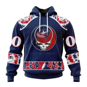 Hoodie NHL Columbus Blue Jackets Special Grateful Dead Design St2301 QTNHL080524A263HD