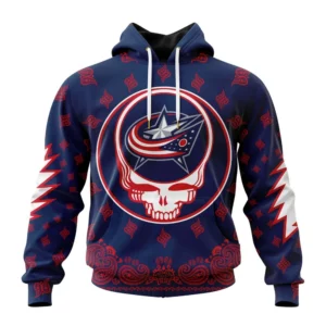 Hoodie NHL Columbus Blue Jackets Special Grateful Dead Design St2303 QTNHL080524A1918HD