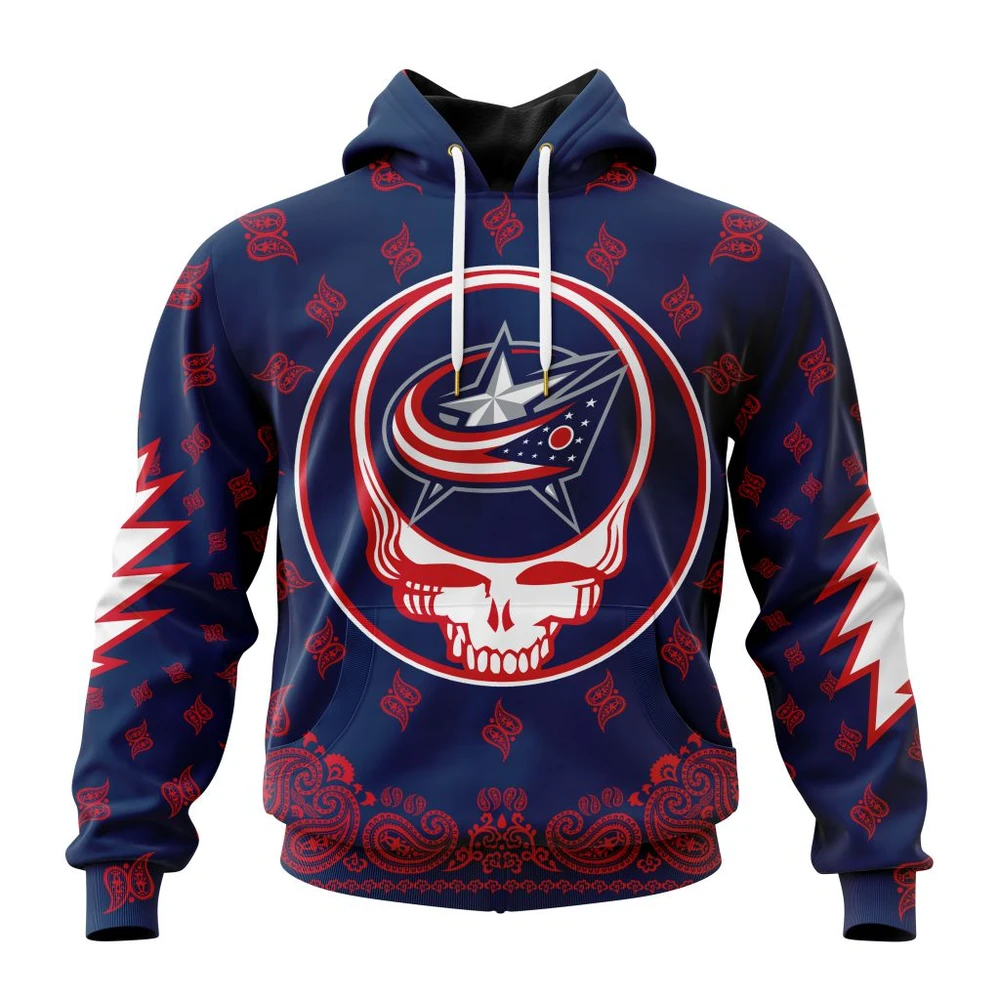 Hoodie NHL Columbus Blue Jackets Special Grateful Dead Design St2303 QTNHL080524A1918HD