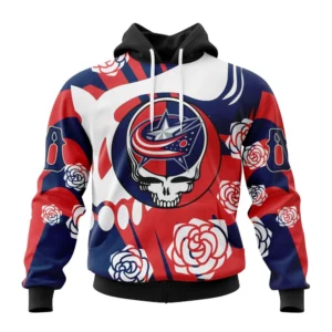 Hoodie NHL Columbus Blue Jackets Special Grateful Dead Design St2305 QTNHL080524A1286HD