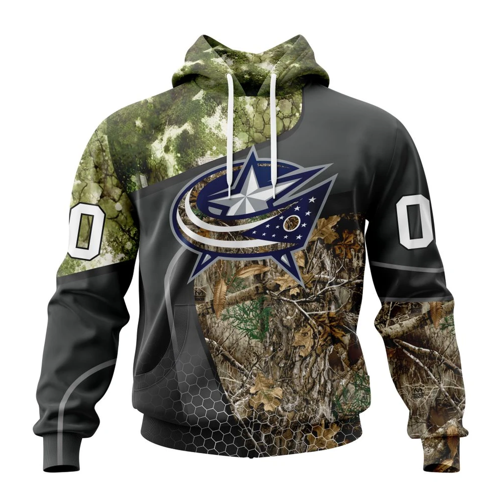 Hoodie NHL Columbus Blue Jackets Special Hunting Camo Design St2302 QTNHL080524A1321HD