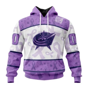 Hoodie NHL Columbus Blue Jackets Special Lavender Fight Cancer St2201 QTNHL080524A3111HD