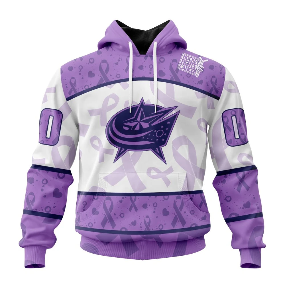 Hoodie NHL Columbus Blue Jackets Special Lavender Fight Cancer St2201 QTNHL080524A3111HD
