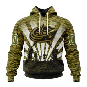 Hoodie NHL Columbus Blue Jackets Special Military Camo Kits For Veterans Day And Rememberance Day St2201 QTNHL080524A3468HD