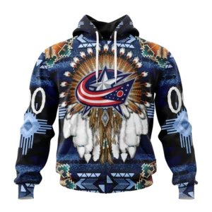 Hoodie NHL Columbus Blue Jackets Special Native Costume Design St2202 QTNHL080524A2691HD