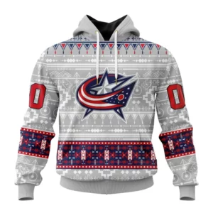 Hoodie NHL Columbus Blue Jackets Special Native Design St2302 QTNHL080524A2066HD