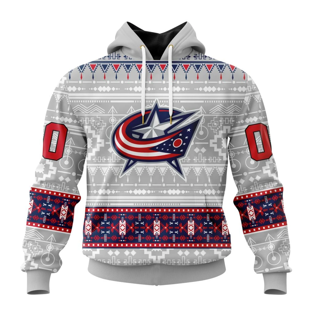 Hoodie NHL Columbus Blue Jackets Special Native Design St2302 QTNHL080524A2066HD