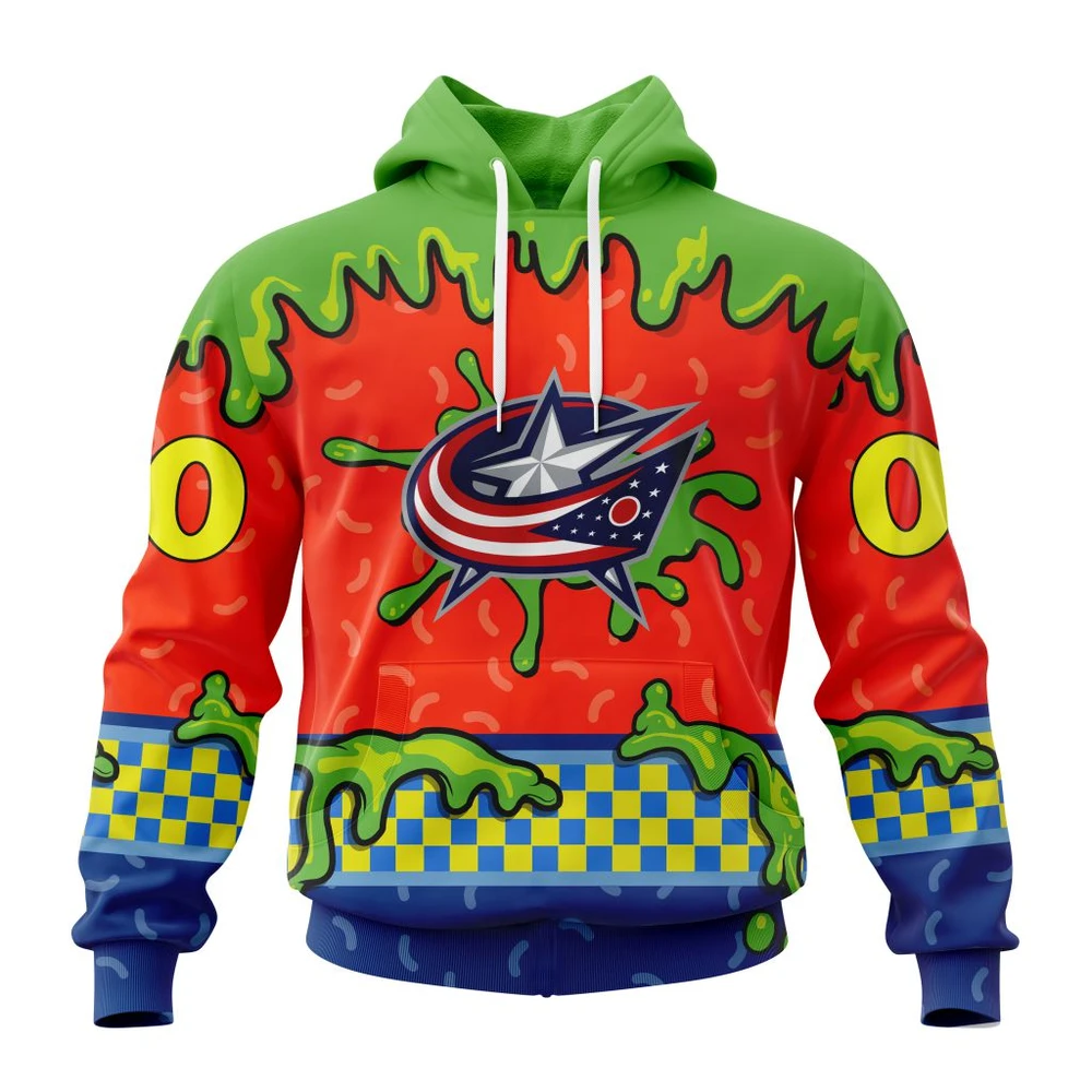 Hoodie NHL Columbus Blue Jackets Special Nickelodeon Design St2301 QTNHL080524A1191HD