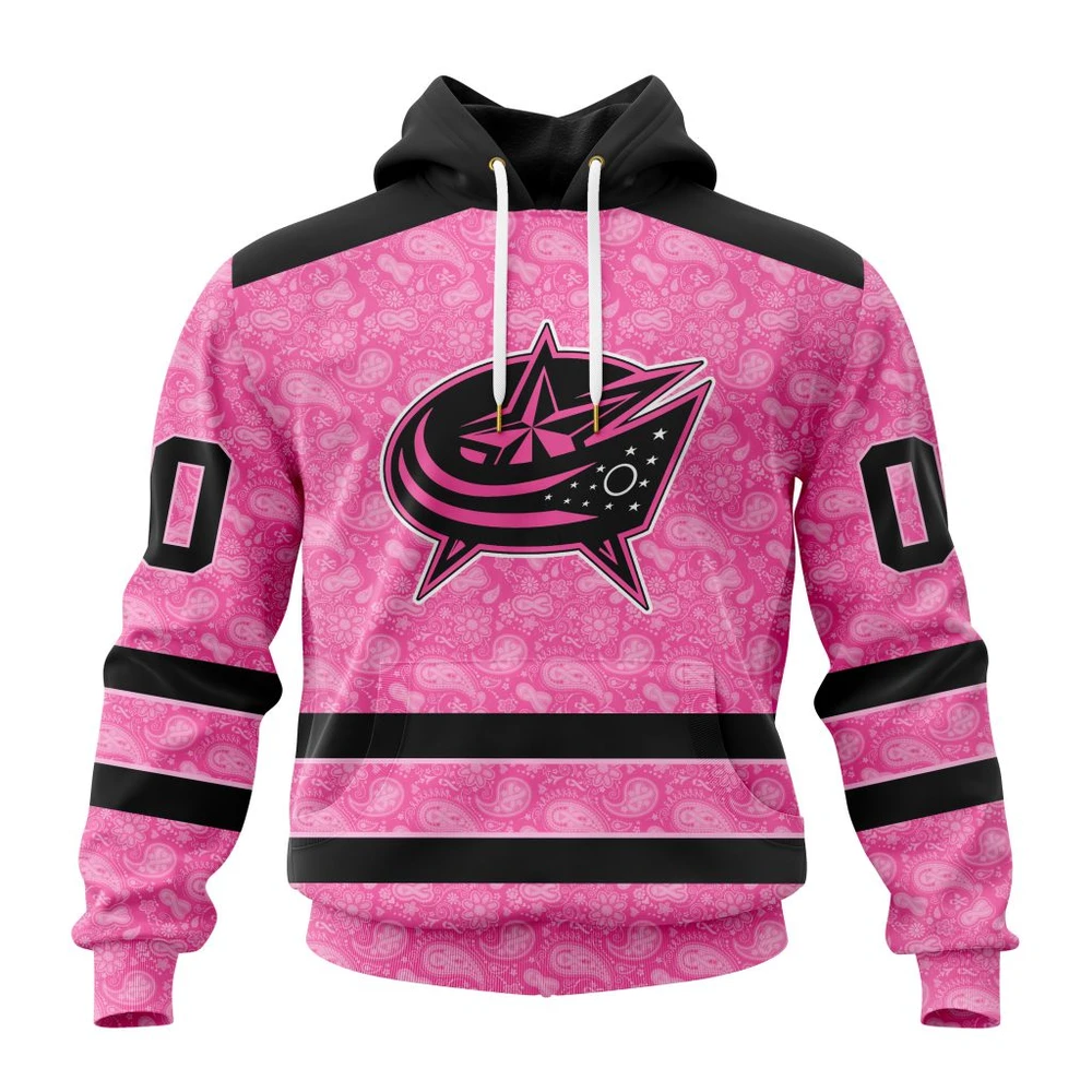 Hoodie NHL Columbus Blue Jackets Special Pink Fight Breast Cancer St2306 QTNHL080524A1650HD