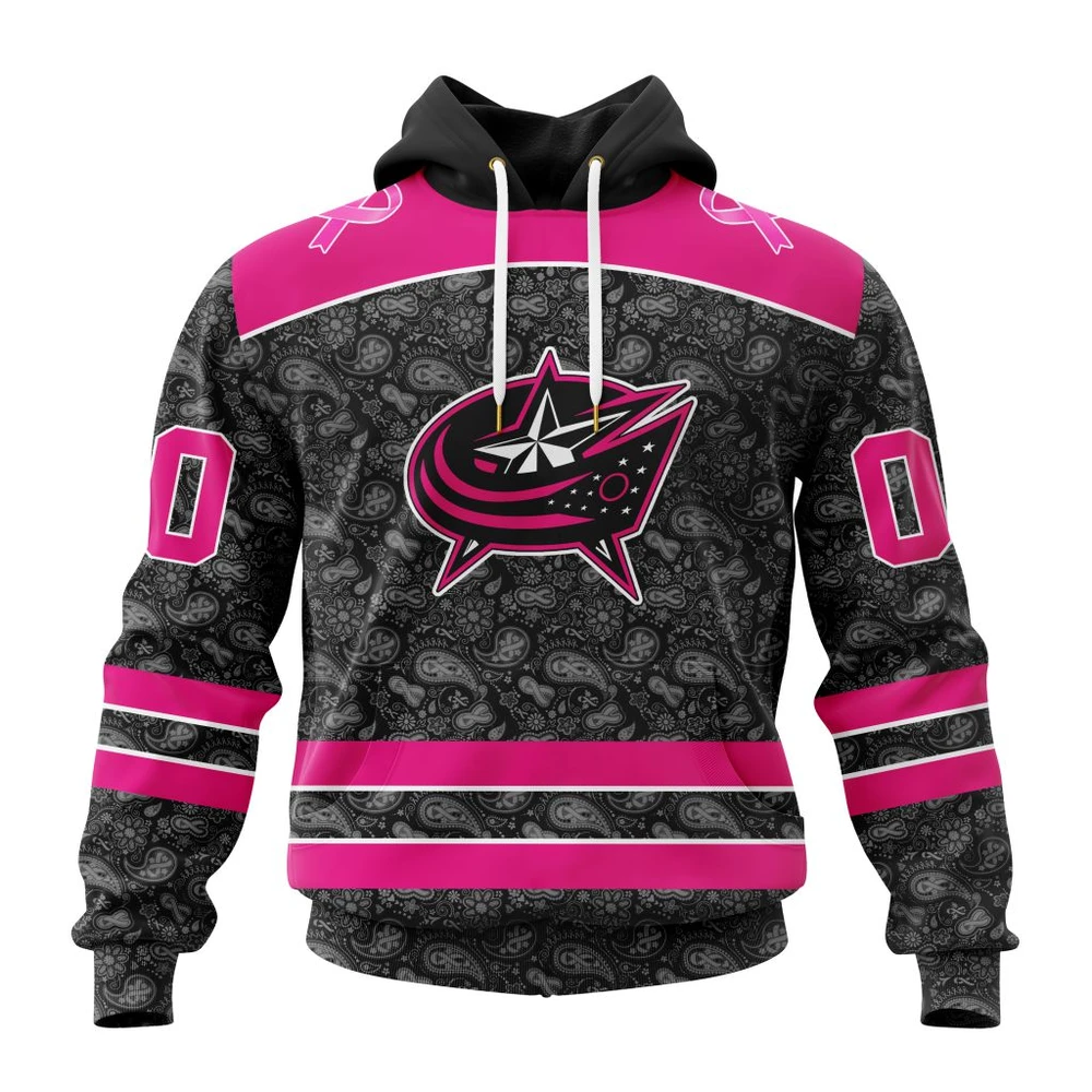 Hoodie NHL Columbus Blue Jackets Special Pink In The Rink Fight Breast Cancer St2301 QTNHL080524A2091HD